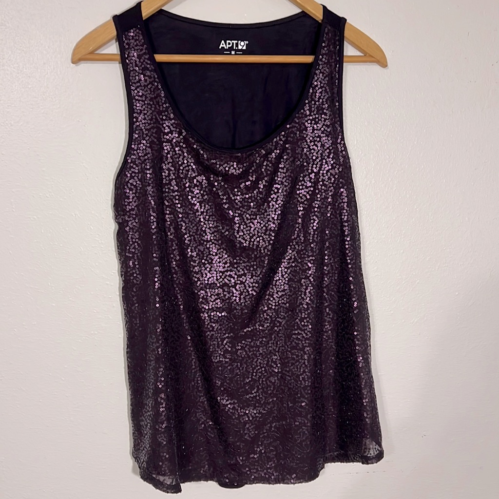 Apt 9 Purple Sequin Top